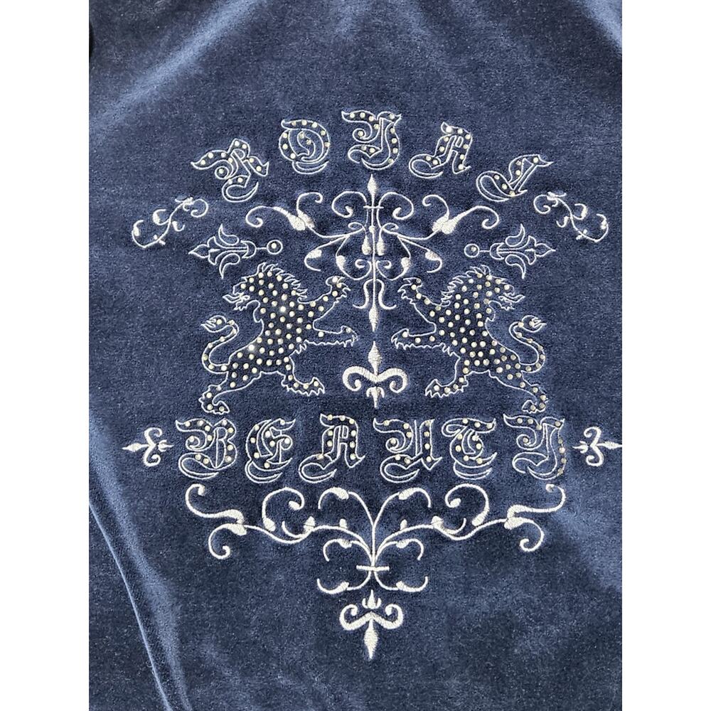 Vintage Express Womens Medium Bedazzled Royal Blue Decorative Top & Bottom Set - Picture 11 of 16